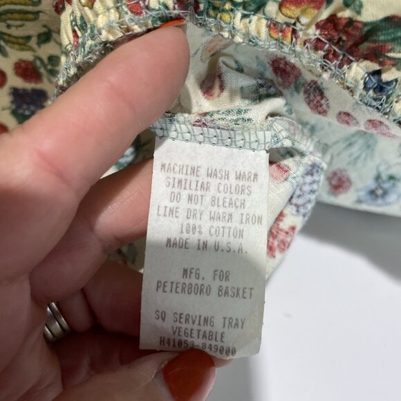 Peterboro Basket Co Divided Caddy Buffet Server Fabric Plastic Liners Farmhouse - Picture 10 of 14